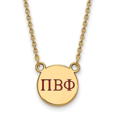 Pi Beta Phi Extra Small Enameled Pendant with 18 Inch Chain Gold-plated Silver GP027PBP-18, MPN: GP…
