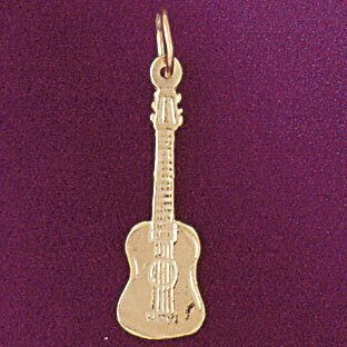 Dazzlers Jewelry Guitar Pendant Necklace Charm Bracelet in Yellow, White or Rose Gold 6215, MPN: DZ…