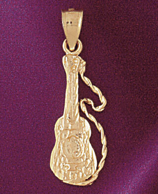 Dazzlers Jewelry Guitar Pendant Necklace Charm Bracelet in Yellow, White or Rose Gold 6216, MPN: DZ…