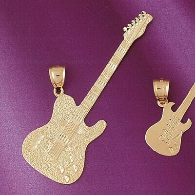 Dazzlers Jewelry Guitar Pendant Necklace Charm Bracelet in Yellow, White or Rose Gold 6207, MPN: DZ…