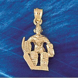 Dazzlers Jewelry Hockey Player Pendant Necklace Charm Bracelet in Yellow, White or Rose Gold 3581, …