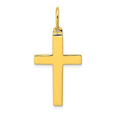 Polished Cross Pendant Sterling Silver Gold-Tone QC5831GP, MPN: QC5831GP,