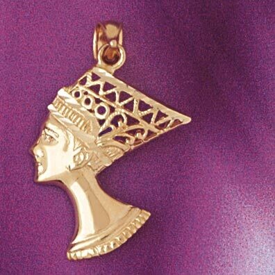 Dazzlers Jewelry Egyptian Cleopatra Pendant Necklace Charm Bracelet in Yellow, White or Rose Gold 4…
