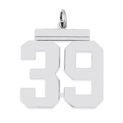 Charm Number 39 Polished Sterling Silver Large QPL39, MPN: QPL39, 191101280900