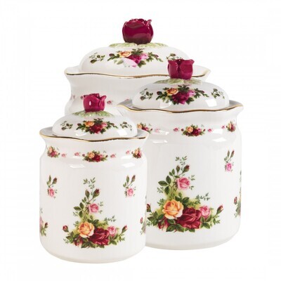 Royal Albert Old Country Roses Canisters Set of 3 24 Oz, 39 Oz, 56 Oz, MPN: OCRFUN21210, 6523836071…