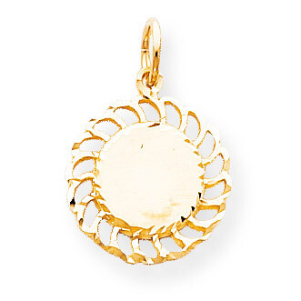Circle with Filigree Edges Charm 10k Gold 10C363, MPN: 10C363, 883957392578