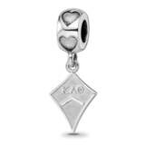 Kappa Alpha Theta Kite Heart Bead Sterling Silver Rhodium-plated KAT003BD2-SS, MPN: KAT003BD2-SS, 6…