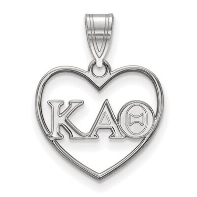 Kappa Alpha Theta Heart Pendant Sterling Silver SS008KAT, MPN: SS008KAT, 886774600161