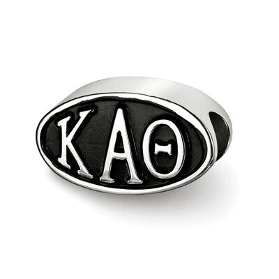 12.25Mm Kappa Alpha Theta Oval Letters Bead Sterling Silver KAT002BD-SS, MPN: KAT002BD-SS, 63440196…