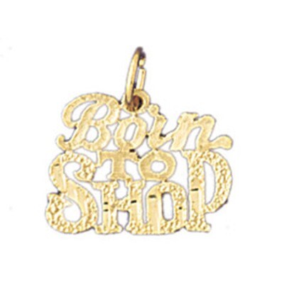 Dazzlers Jewelry Born To Shop Pendant Necklace Charm Bracelet in Yellow, White or Rose Gold 10821, …