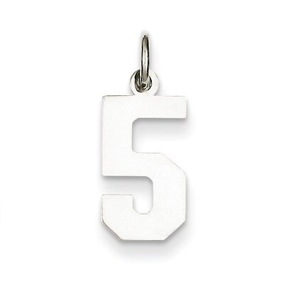 Charm Number 5 Sterling Silver Polished QSS05, MPN: QSS05, 883957101422