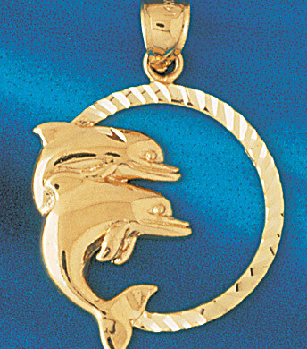 Dazzlers Jewelry Dolphin Pendant Necklace Charm Bracelet in Yellow, White or Rose Gold 491, MPN: DZ…