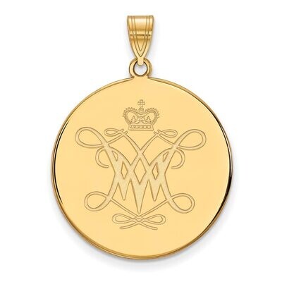 William And Mary x-Large Disc Pendant 14k Yellow Gold 4Y008WMA, MPN: 4Y008WMA, 886774868318