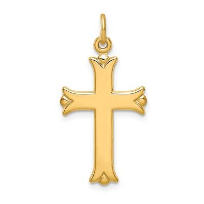 Gold Tone Polished Cross Pendant Sterling Silver QC9689, MPN: QC9689, 883957990125
