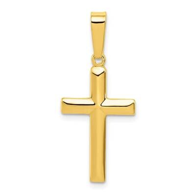 Polished Cross Pendant Sterling Silver Gold-Tone QC7290GP, MPN: QC7290GP,