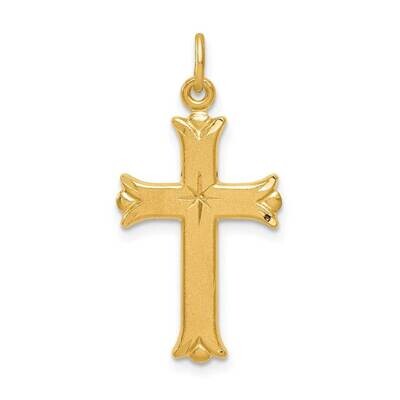 Gold Tone Diamond-Cut Cross Pendant Sterling Silver QC9693, MPN: QC9693, 883957937373