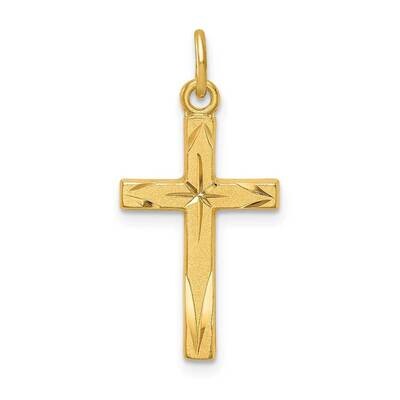 Gold Tone Diamond-Cut Cross Pendant Sterling Silver QC9692, MPN: QC9692, 886774089461