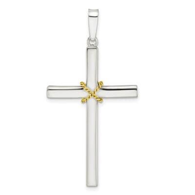 Gold-Tone x Center Hollow Cross Pendant Sterling Silver QC11122, MPN: QC11122,