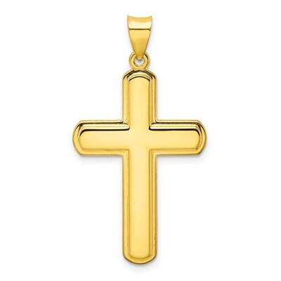 Polished Solid Cross Pendant Sterling Silver Gold-Tone QC11123, MPN: QC11123,