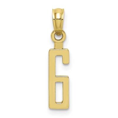 Number 6 Block Charm 10k Gold 10NU06, MPN: 10NU06,