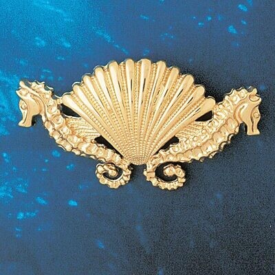 Dazzlers Jewelry Seahorse Slide Pendant Necklace Charm Bracelet in Yellow, White or Rose Gold 64, M…