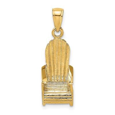 Beach Chair Charm 14k Gold 3-D K7216, MPN: K7216, 637218051885