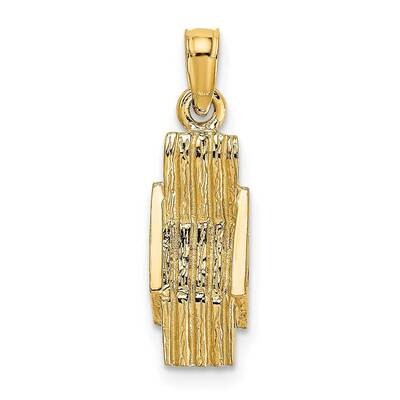 Lounge Beach Chair Charm 14k Gold 3-D K7276, MPN: K7276, 637218084494