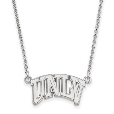 University of Nevada Las Vegas Small Pendant with Chain Necklace 10k White Gold 1W008UNL-18, MPN: 1…