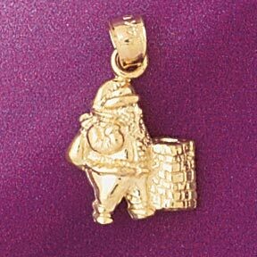 Dazzlers Jewelry Santa Clause 3D Pendant Necklace Charm Bracelet in Yellow, White or Rose Gold 5496…