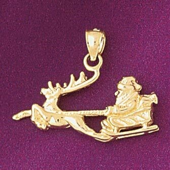 Dazzlers Jewelry Santa Clause 3D Pendant Necklace Charm Bracelet in Yellow, White or Rose Gold 5486…