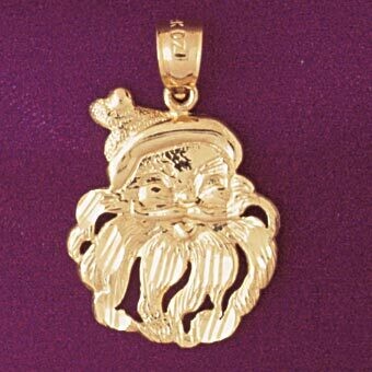 Dazzlers Jewelry Santa Clause Pendant Necklace Charm Bracelet in Yellow, White or Rose Gold 5573, M…