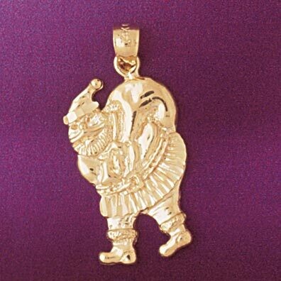 Dazzlers Jewelry Santa Clause Pendant Necklace Charm Bracelet in Yellow, White or Rose Gold 5566, M…