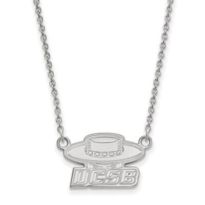 University of California Santa Barbara Small Pendant with Chain Necklace Sterling Silver SS006UCSB-…