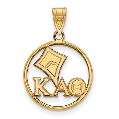 Kappa Alpha Theta Small Circle Pendant Gold-plated Silver GP041KAT, MPN: GP041KAT, 886774941493