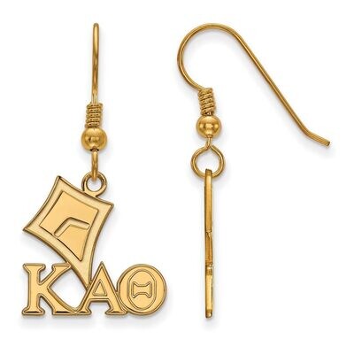 Kappa Alpha Theta Medium Dangle Earrings Gold-plated Silver GP037KAT, MPN: GP037KAT, 886774938844