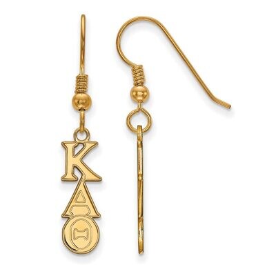Kappa Alpha Theta Small Dangle Earrings Gold-plated Silver GP026KAT, MPN: GP026KAT, 886774929675