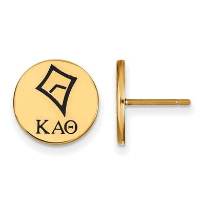 Kappa Alpha Theta Enameled Post Earrings Gold-plated Silver GP047KAT, MPN: GP047KAT, 886774945781