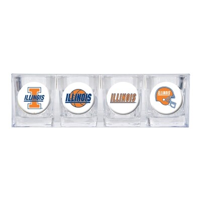 University of Illinois 4-piece Shot Glass Set GC3583, MPN: GC3583, 89006125764