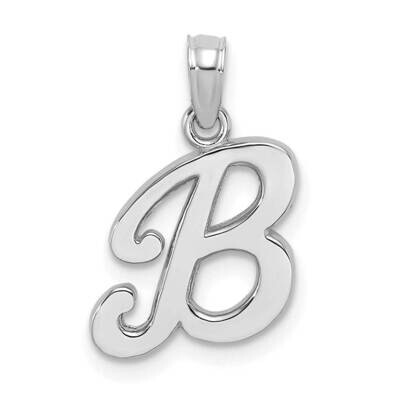 B Script Initial Charm 10k White Gold Polished 10K6422WB, MPN: 10K6422WB,