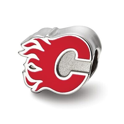 Calgary Flames Flaming C Enameled Logo Bead Sterling Silver SS500FLA, MPN: SS500FLA, 634401299789