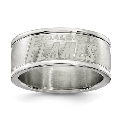 Calgary Flames Logo Band Ring Stainless Steel FLA035-SZ6, MPN: FLA035, 634401863737
