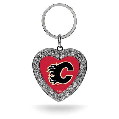 NHL Calgary Flames Rhinestone Heart Key Ring GC7966, MPN: GC7966, 94746940461