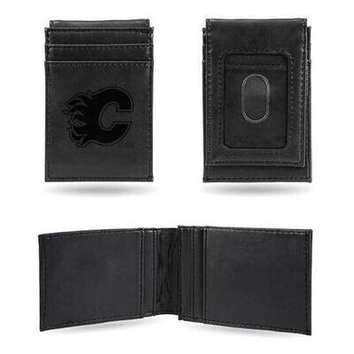 NHL Calgary Flames Black Faux Leather Front Pocket Wallet GC7570, MPN: GC7570, 767345896513