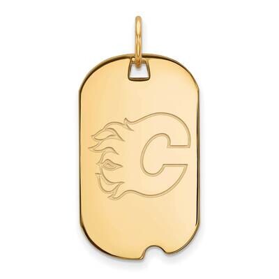 Calgary Flames Small Dog Tag Gold-plated Sterling Silver GP011FLA, MPN: GP011FLA, 191101154461