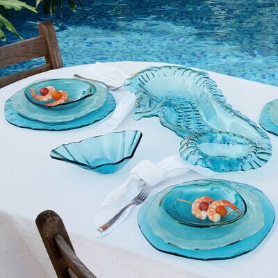 Annieglass Ultramarine Clam Shell 8 x 8 1/2 Inch, MPN: U222, UPC:
