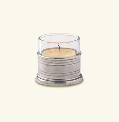 Match Pewter Tea Light Candle Holder With Glass 715.1, MPN: 715.1,