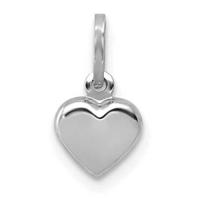 3-D Heart Charm 14k White Gold Polished YC1063W, MPN: YC1063W,