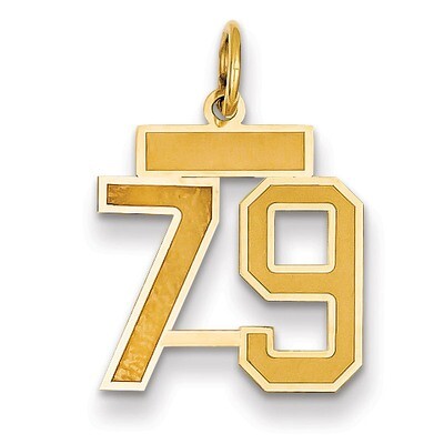 Number 79 Charm 14k Gold Small Satin  LSS79, MPN: LSS79, 883957070254