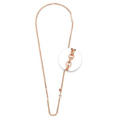 Nikki Lissoni Flattened Cable Chain 4 x 5mm with Statements Rose Gold-plated 60cm N1027RG60, MPN: N…