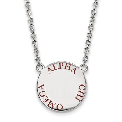 Alpha Chi Omega Small Enameled Pendant with 18 Inch Chain Sterling Silver SS015ACO-18, MPN: SS015AC…